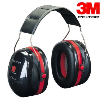 3M™ PELTOR™ Optime™ III Earmuffs, 35 dB, Black/Red, Headband - MiSK