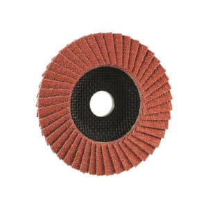 Lamelni brusni disk Eisenblätter TRIMFIX® STEELFIRE®, s krožnikom iz naravnih vlaken in agresivnim zrnom iz čistega cirkona. Primeren za brusilnike z regulacijo obratov.