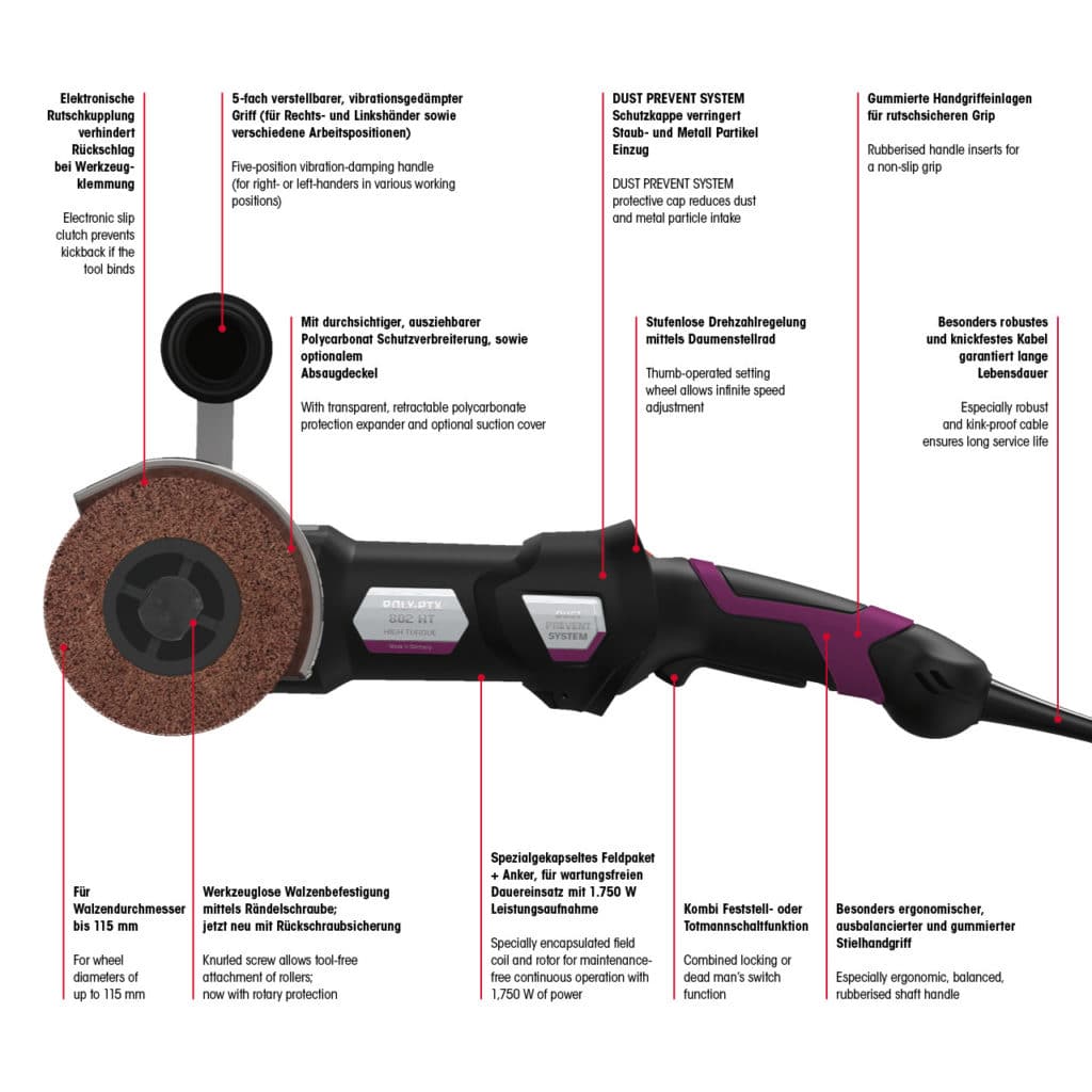 Ročni brusilnik Eisenblätter POLY-PTX® 802 HT BASIC SET - slika 5