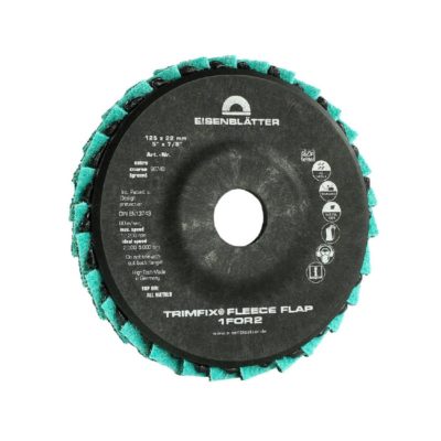 Lamelni brusno polirni disk Eisenblätter TRIMFIX® FLEECE FLAP 1FOR2, primeren za za odstranjevanje varov na ceveh in nerjavečega jekla.