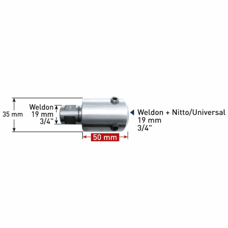 Podajšek 50mm – za Weldon 19mm + Nitto/Universal