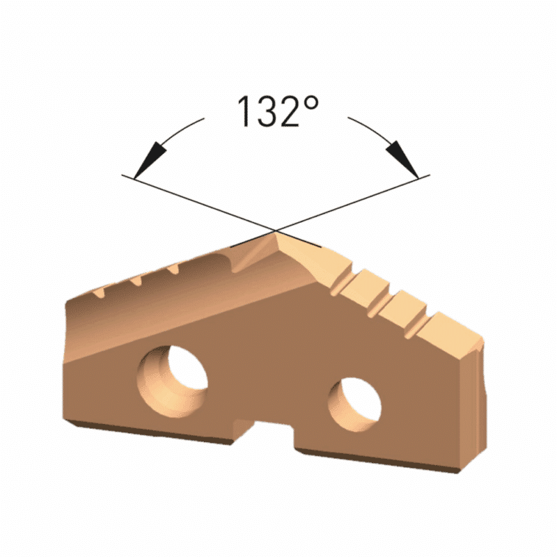Rezilo topovskega svedra Karnasch, prašno jeklo 25P - STEEL TEC prevleka -132° - primerno za večino jekel, nerjavečih jekel in litega železa - do 400HBW (1365Nmm²).