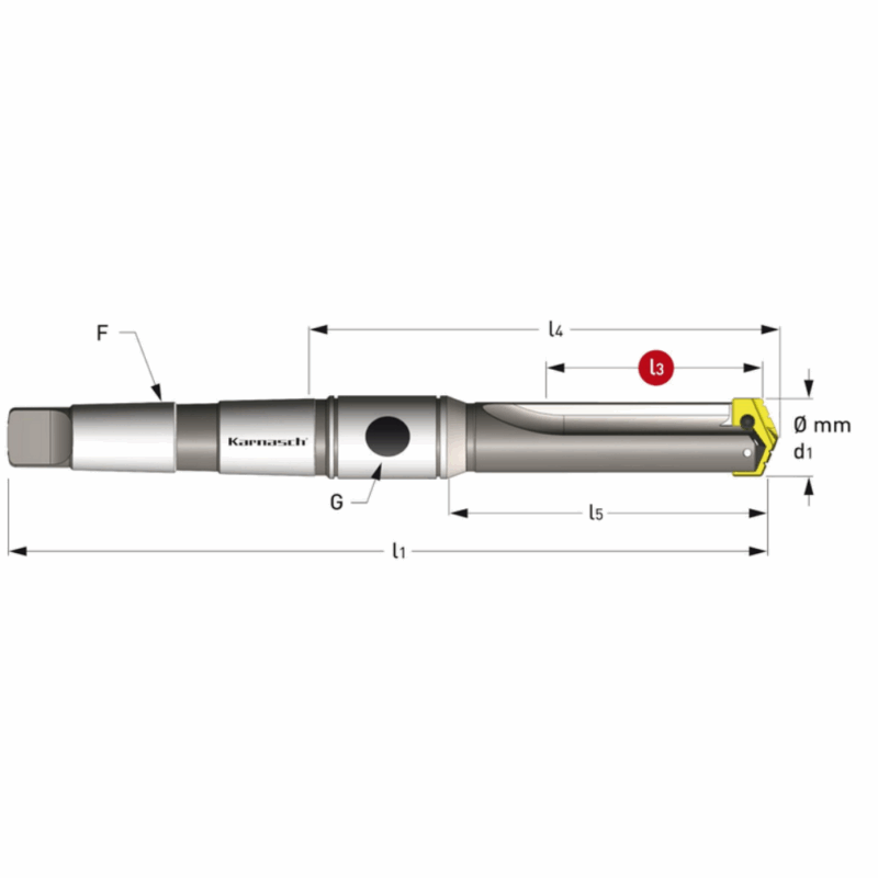 Topovski sveder, raven utor - MK vpetje ISO 296, Tip BEK