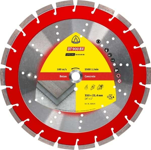 DT 900 BX Special - visokozmogljiva diamantna rezalna plošča z visoko rezalno hitrostjo - razvita za preprosto rezanje betona.