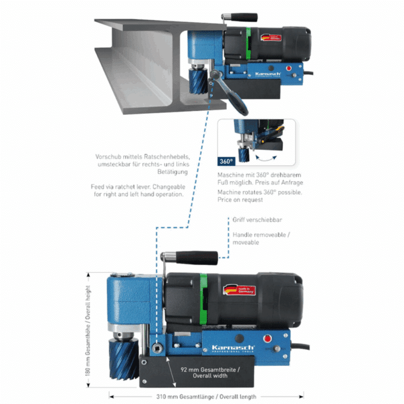 Kotni magnetni vrtalnik KARANASCH - KALP 45 BLUE-MAG - slika 4