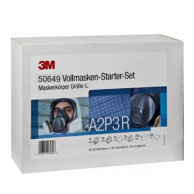 Celoobrazna maska 3M 50649 - Starter Set, s širokim naborom filtrov, omogoča zaščito pred tako rekoč vsemi nevarnostmi. Priložene zaščitne folije pa vizir maske zaščitijo pred ostanki barve oz. mehanskimi poškodbami.