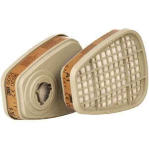 Filter 3M 6051 A1 – za zaščito pred organskimi plini in hlapi. Primeren za polobrazne in celoobrazne maske 3M serij 6000, 7000 in 7500.