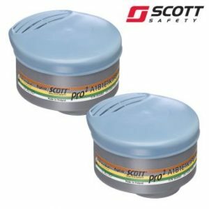 Filter Scott Pro2 ABEK1 P3, inovativen filterski nastavek, ki zagotavlja zaščito pred organskimi in anorganskimi plini in hlapi, kislinami in amoniakom. Montaža filtrov je hitra in enostavna.