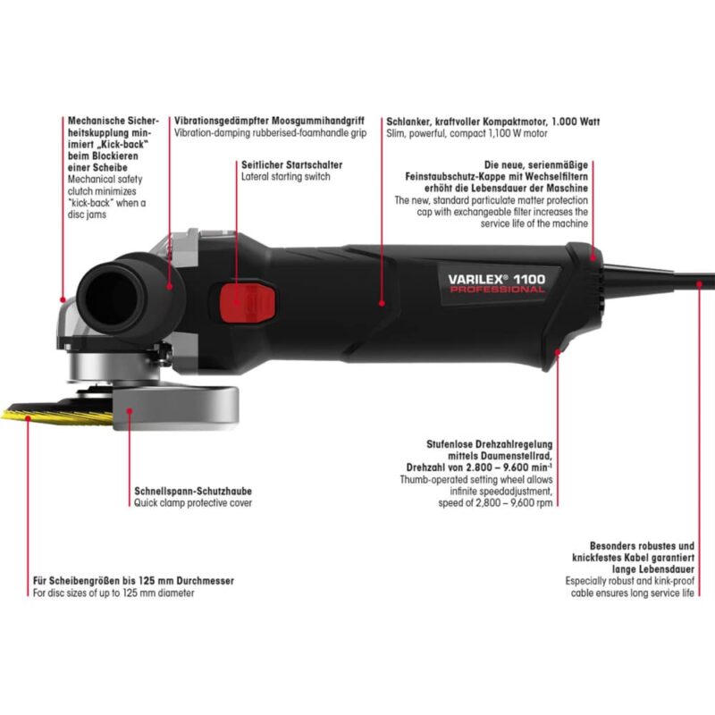 Kotni brusilnik Eisenblätter VARILEX WSF-1100 - slika 5