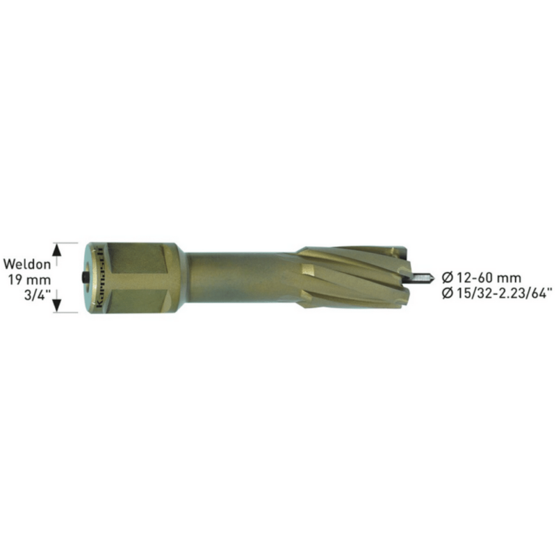Kronski sveder KARNASCH HARD-LINE55, s trdokovinskim ozobljenjem, WELDON vpetje – globina reza: 55mm - slika 2