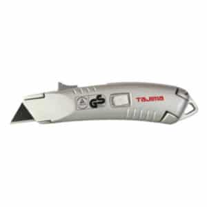 Nož TAJIMA V-REX 103 - v celoti izdelan iz aluminija, z obojestranskim trepeznim rezilom, višine 22mm in avtomatskim drsnim zapiranjem rezila. Magnetno ležišče zagotavlja visoko stabilnost rezila. Pakiranje vsebuje 3 V-REX rezila, širine 22mm.