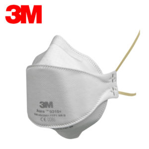 Respirator 3M 9310+ Aura Komfort FFP1, za zaščito pred trdnimi in tekočimi delci ter finim prahom.