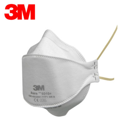 Respirator 3M 9310+ Aura Komfort FFP1, za zaščito pred trdnimi in tekočimi delci ter finim prahom.