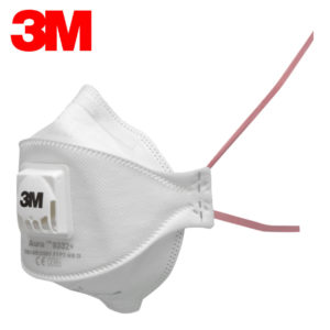 Respirator 3M 9332+ Aura Komfort FFP3 - z izdihovalnim ventilom, za zaščito pred trdimi, tekočimi in strupenimi delci, polutanti in finimi prahovi.