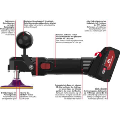 Ročni akumulatorski polirnik Eisenblätter VARILEX® POLISHER AKKU BASIC SET - Image 4