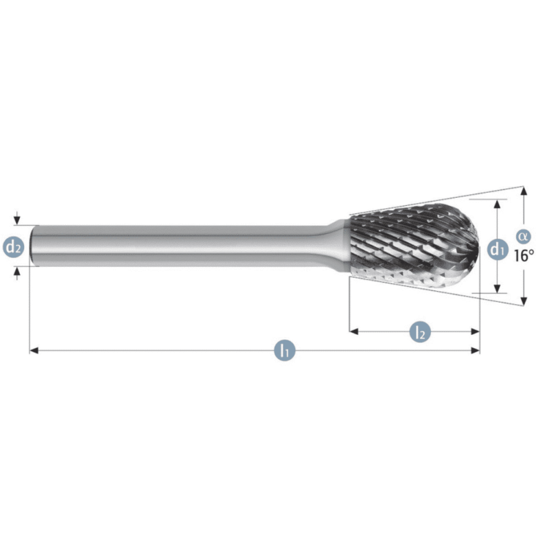 Roto rezkar Garryson COMBI LINE – Oblika: WRC/WKN – dvojni nasek – Ø 12,7mm - slika 2