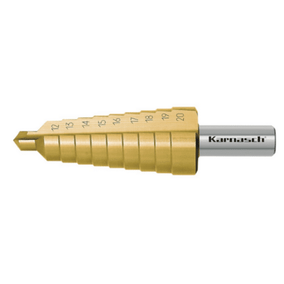 Stopničasti sveder HSS-XE TIN-GOLD KARNASCH (12 – 20mm) – 2 rezili - Image 2