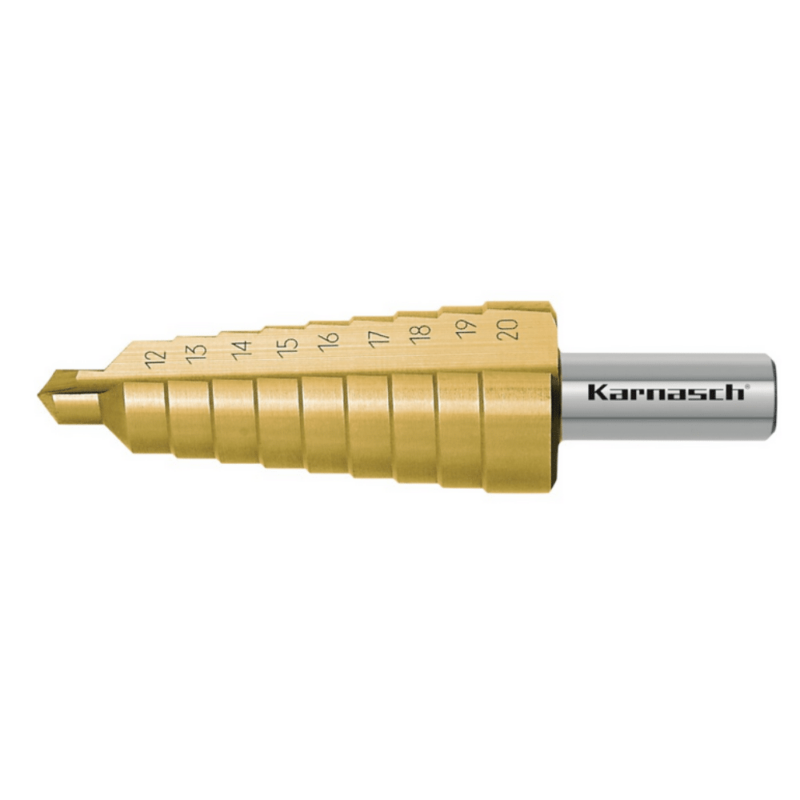 Stopničasti sveder HSS-XE TIN-GOLD KARNASCH (12 – 20mm) – 2 rezili - slika 2