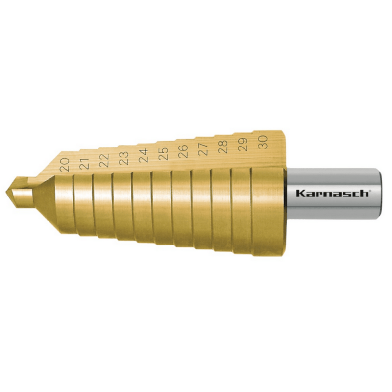 Stopničasti sveder HSS-XE TIN-GOLD KARNASCH (20 – 30mm) – 2 rezili - slika 2