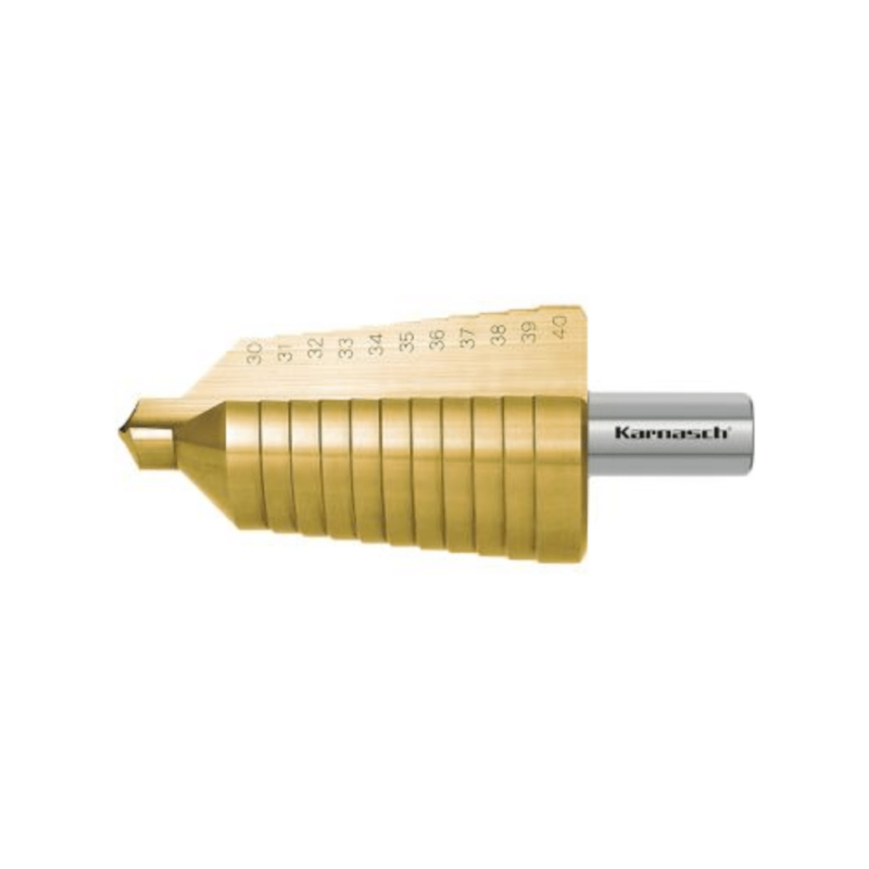 Stopničasti sveder HSS-XE TIN-GOLD KARNASCH (30 – 40mm) – 2 rezili - slika 2