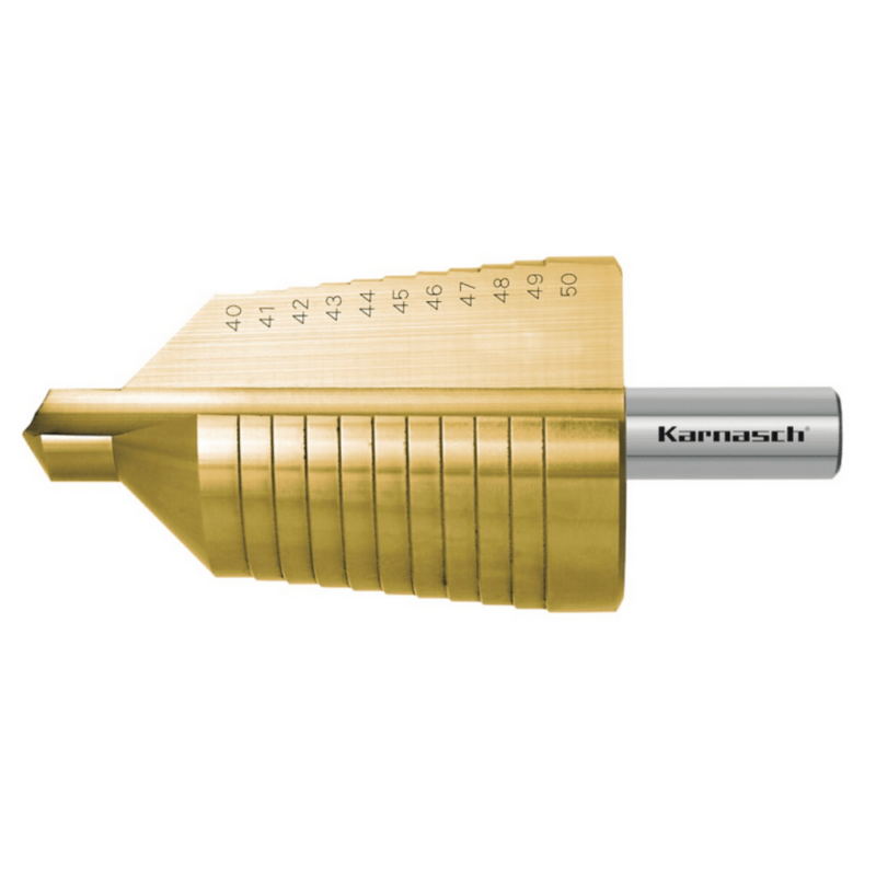 Stopničasti sveder HSS-XE TIN-GOLD KARNASCH (40 – 50mm) – 2 rezili - slika 2