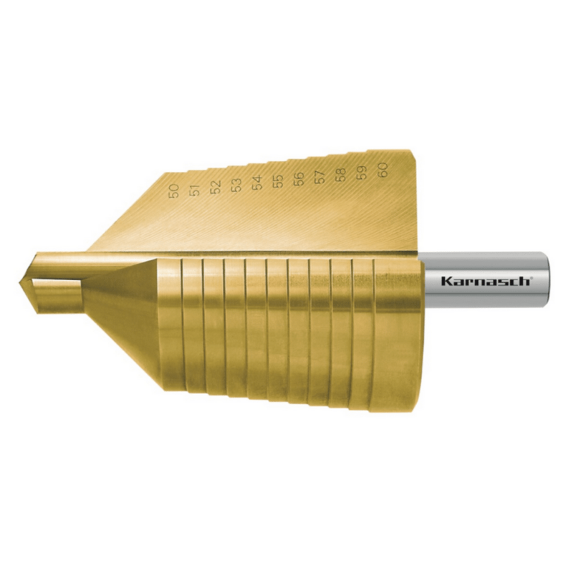 Stopničasti sveder HSS-XE TIN-GOLD KARNASCH (50 – 60mm) – 2 rezili - slika 2