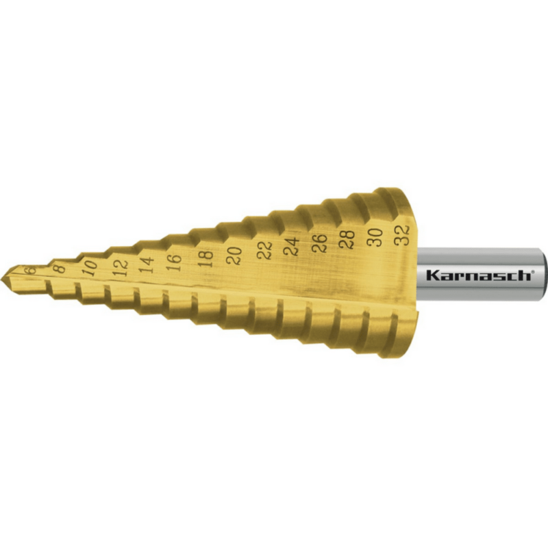 Stopničasti sveder HSS-XE TIN-GOLD KARNASCH (6 – 32mm) – 2 rezili - slika 2